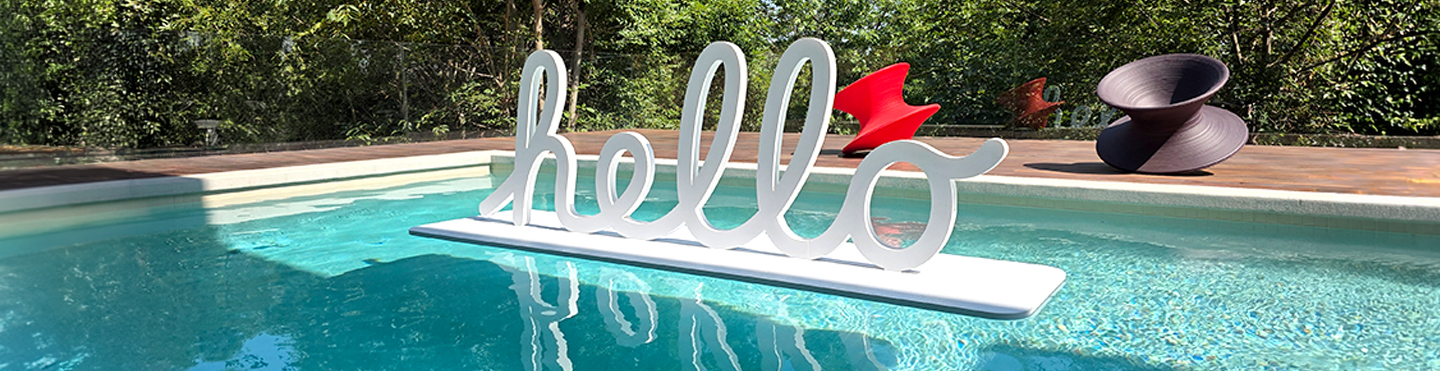 Hello Standing Pool Float